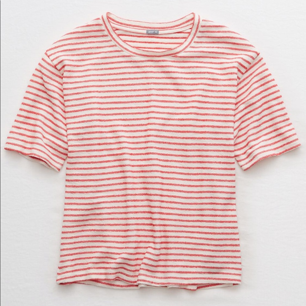 AERIE sleep t-shirt striped boxy
